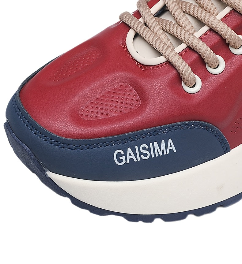 Men's Breathable Casual Sneakers - Trendy Dad Shoes with Thick Sole, Lace-Up, Mid-Top Design for Running & Fashion