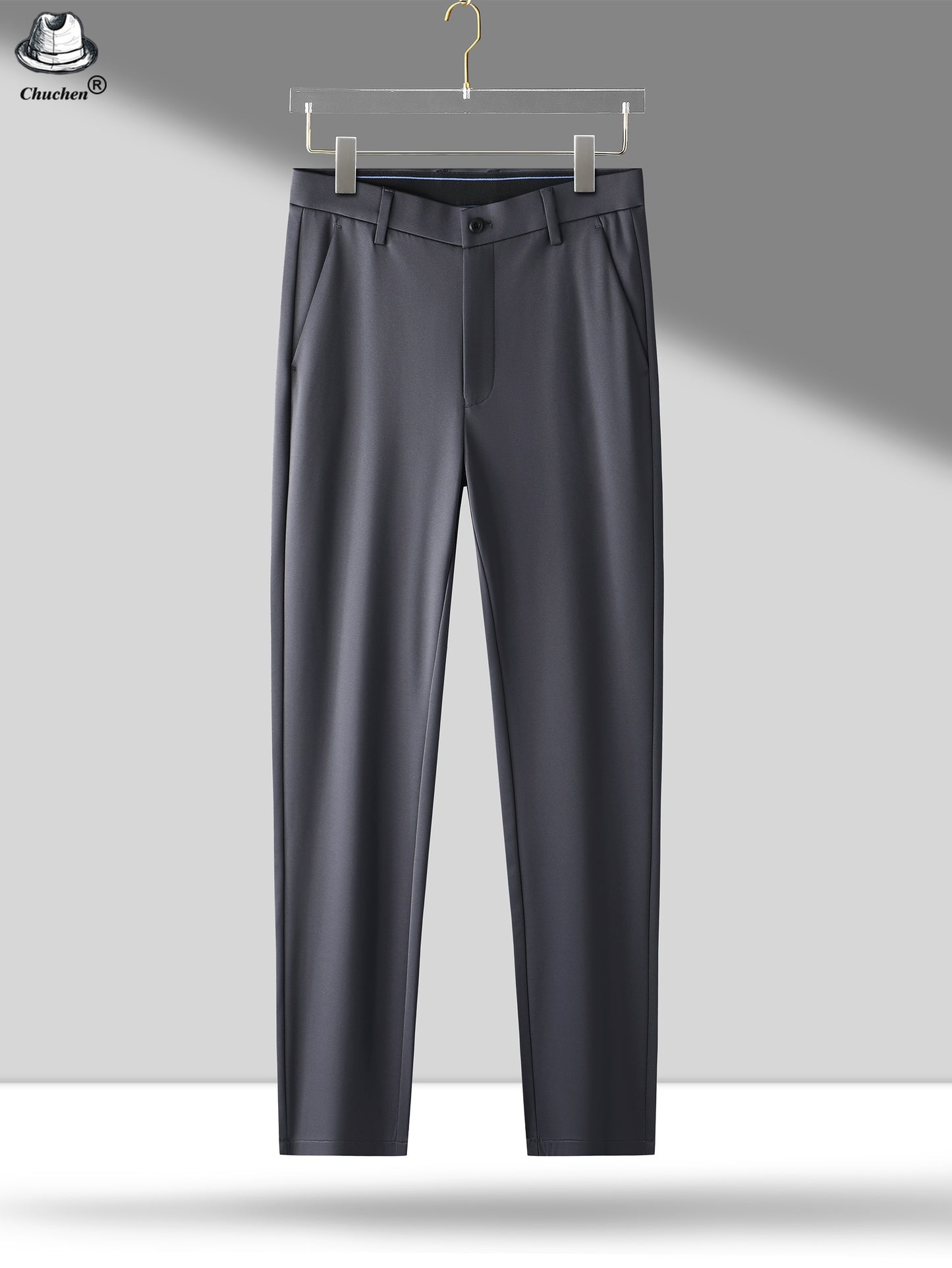 Men's Classic Black Business Dress Pants - Stretch Nylon Blend, Machine Washable, Regular Fit for Office & Formal Wear, Professional Clothing | Regular Fit Suit | Nontransparent Material, Pant Suits