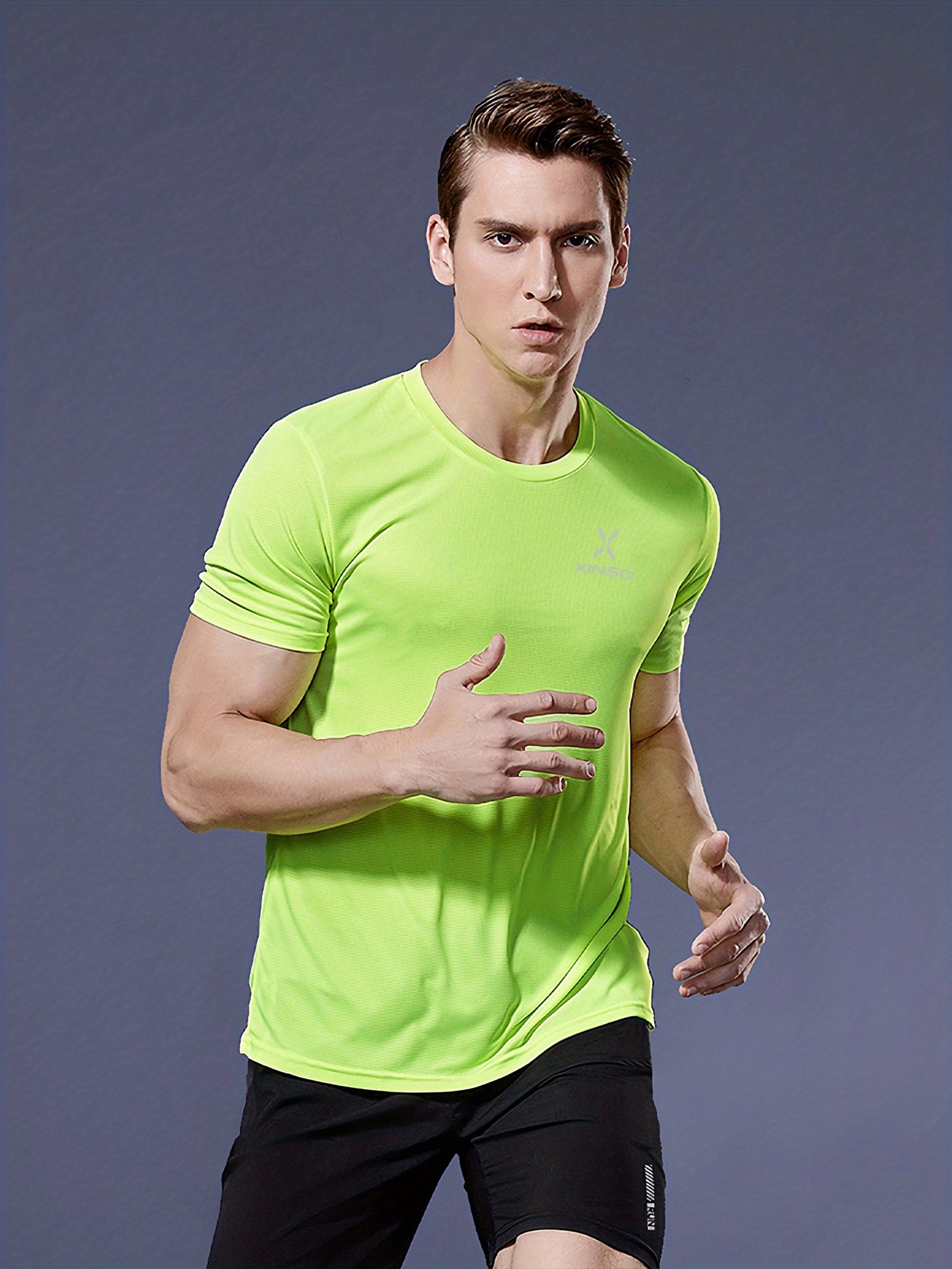 Men's Ultra-Thin T-Shirt with Round Neck, Lightweight and Breathable Performance Running Top for Gym Workouts