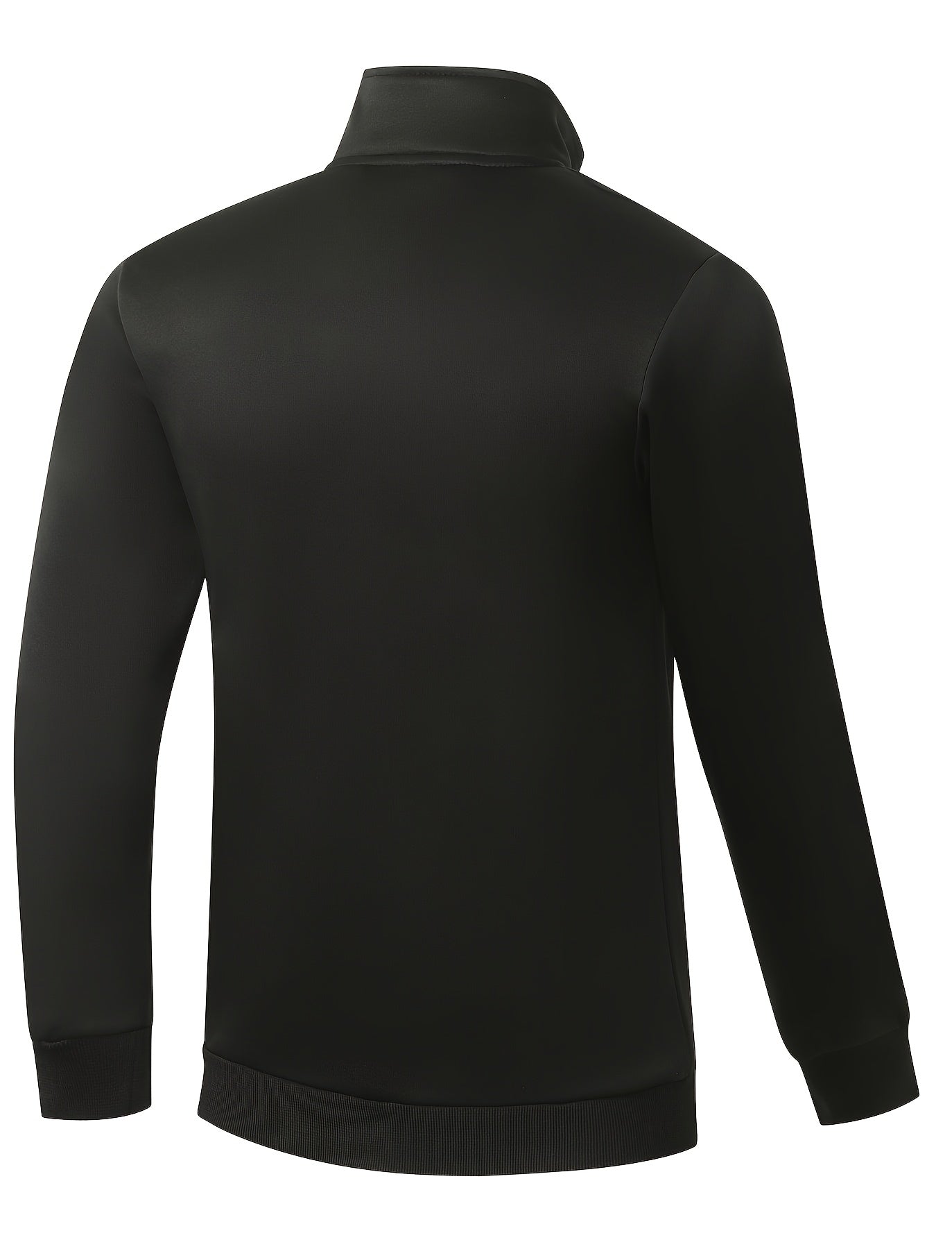 2025 Men'S Athletic Set - White & Black, Long Sleeve, Collared, Non-Stretch Fabric, with Pockets, for Spring/Fall, Casual Sportswear, Casual Sportswear|Modern Athletic|Pocketed Jacket