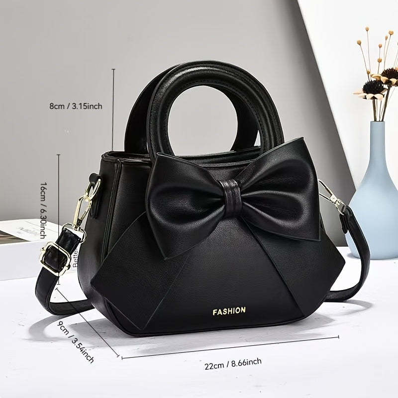 Large Capacity Practical Crossbody Women'S Bag 2025 New Commuting Versatile Cute Elegant Bow Design Fashionable Lightweight Fresh Street Outing Essential Shoulder Bag