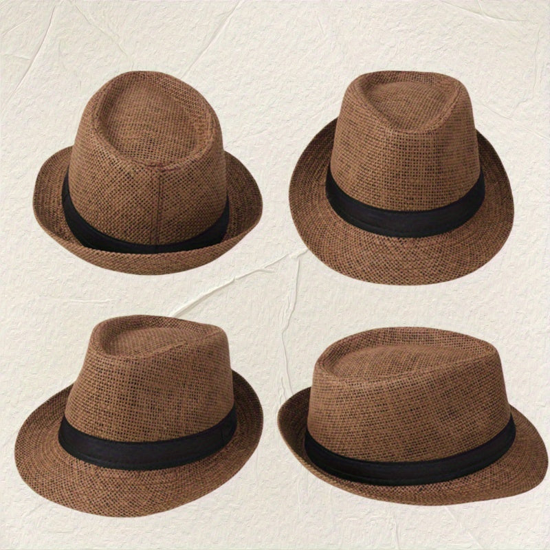 8pcs Set Hat Unisex Straw Sunshade Breathable Sun Hat Bucket Hat Casual Top Hat Summer Hat