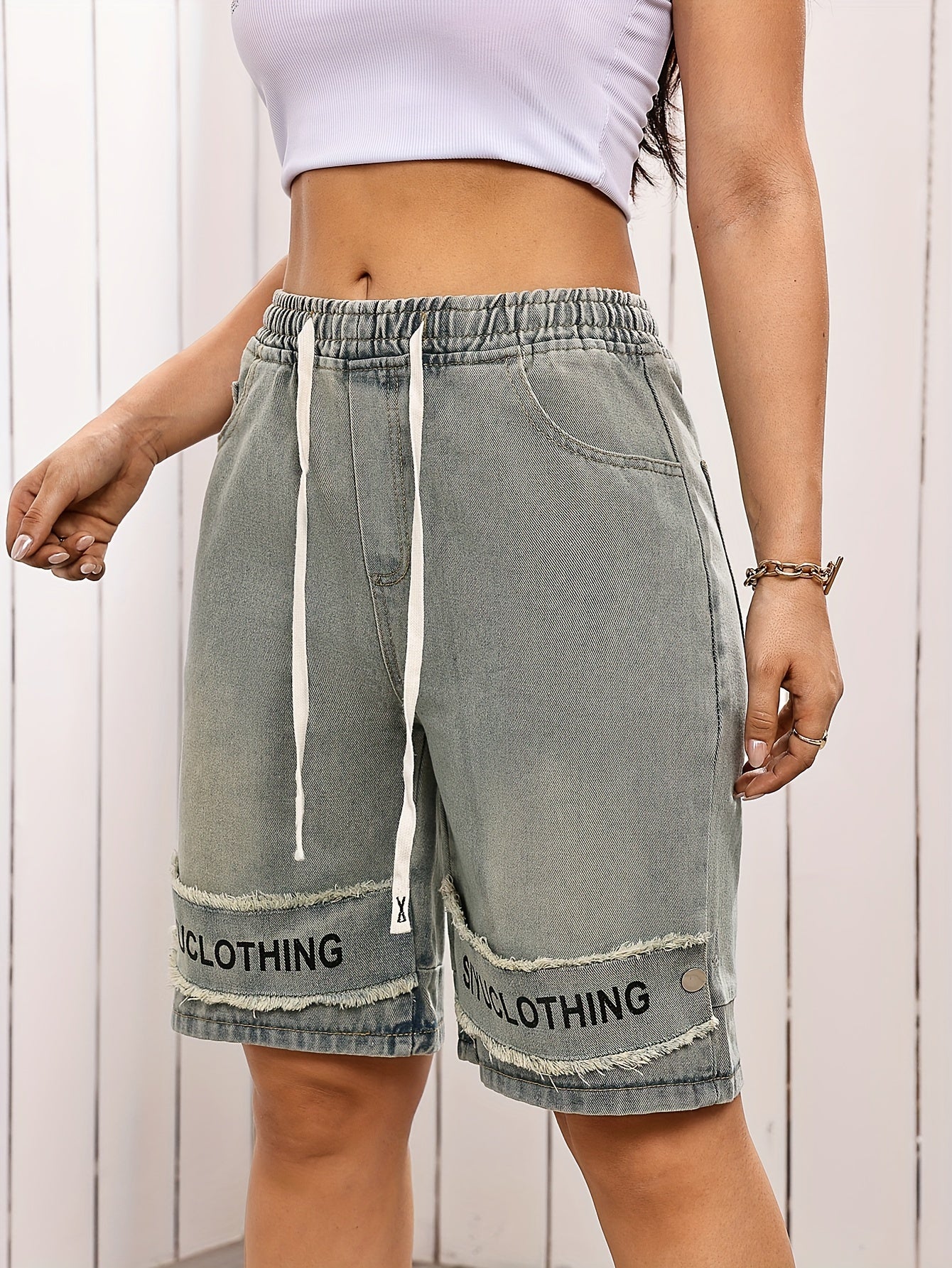 Summer New American Shorts with and Trendy Print Design High Waist Shorts 18283