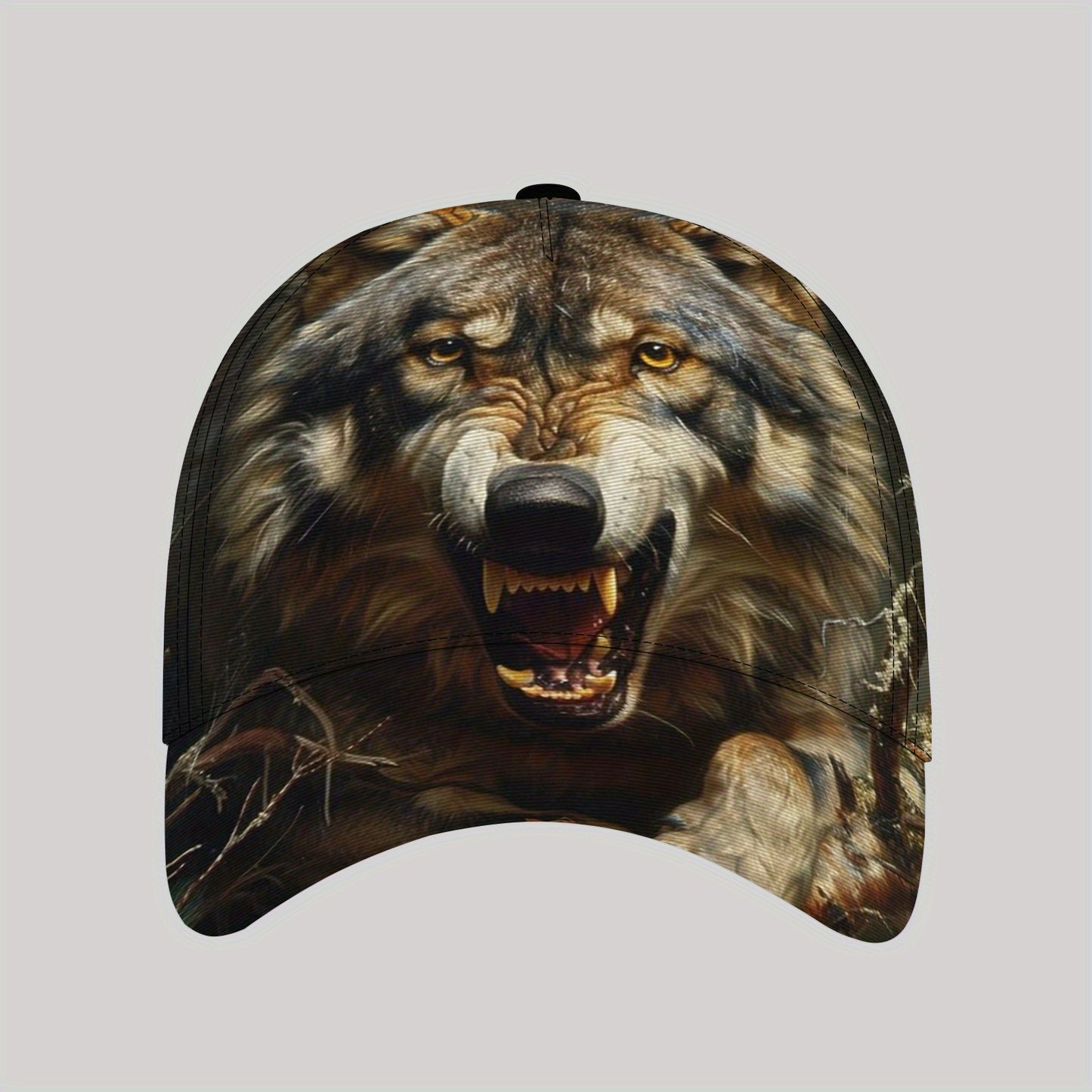 CUTEHSJ Men's Lightweight Adjustable Baseball Cap with Wolf Graphic Print - Fantasy Hip-Hop Style Sun Hat for Beach, Fishing & Outdoor Activities, Vacation Hat, Casual Headgear, Durable Fabric Cap