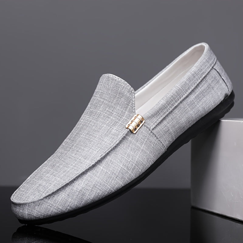 Men's Slip-On Casual Sneakers - Breathable Upper, EVA Cushioned Insole & Durable PU Sole - Low-Top Round Toe Design for All-Season Outdoor Hiking, Daily Wear & Leisure Activities, Allseason Shoes | Stylish Slipons | Fabric Li