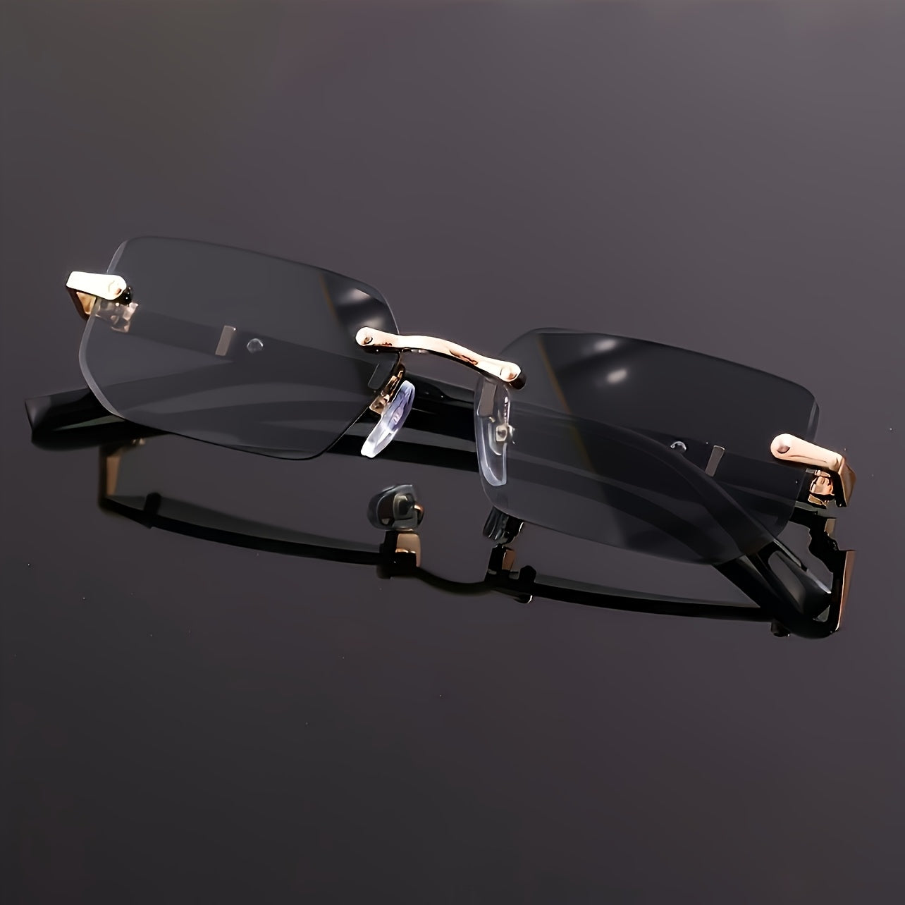 1pc Men'S Square Frame Fashion Glasses - Black PC Lenses with Mirror Finish, Lightweight Plastic Frame for Casual & Hip-Hop Style, Everyday Decorative Eyewear, Hip Hop Accessories, Stylish Accessory, Modern Aesthetic