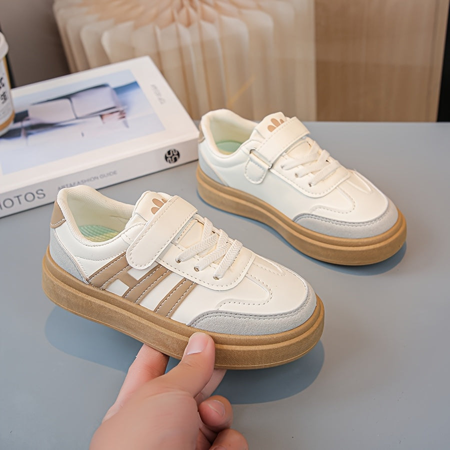 1 pair of Youngsters's spring and autumn new sports shoes, soft soled board shoes for boys and girls, versatile white shoes for girls