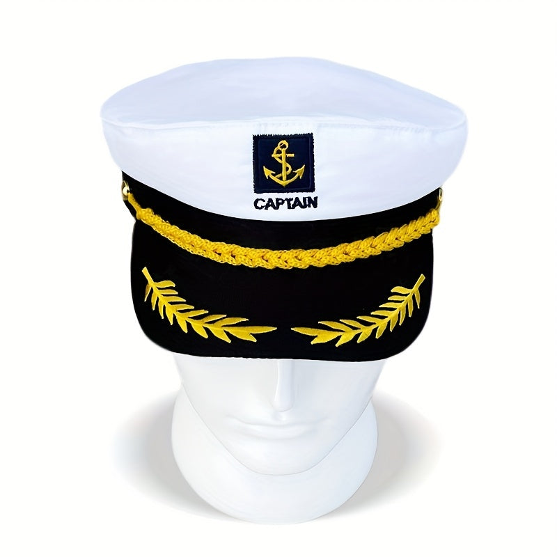 Navy Hat Sailor Hat Outdoor Travel Sun Hat Leisure Flat Top Hat Captain Hat Cruise Party Navy Ceremonial Hat For Men And Women, Ideal Choice For Gifts