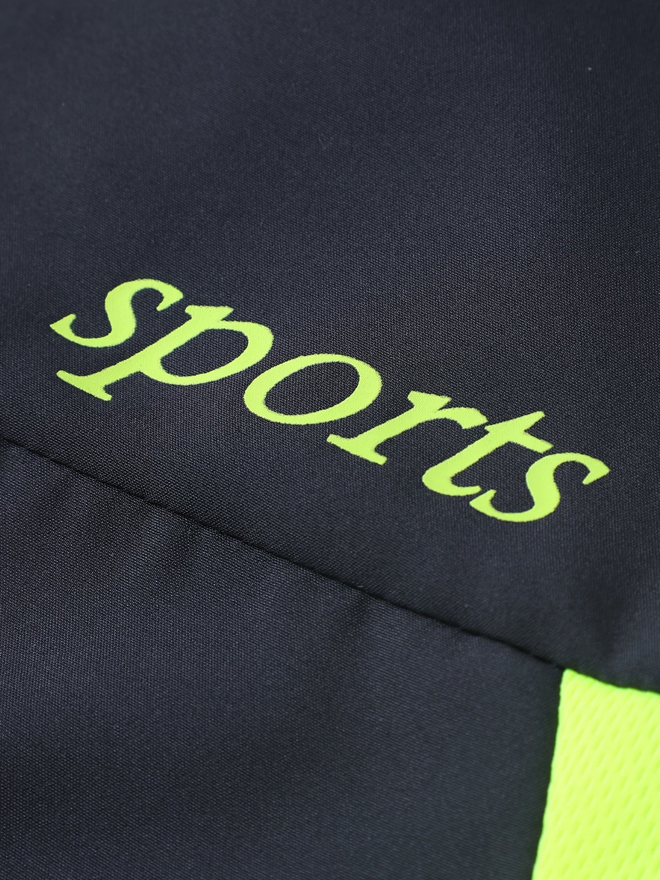 Men's Two-Tone Spliced Jacket and Pants Set in Fluorescent Green with 'Sports' Letter Print, Eye-Catching Fashion Design, Comfortable Soft Fabric, Essential Outfit for Home or Outdoor Wear TZ8030