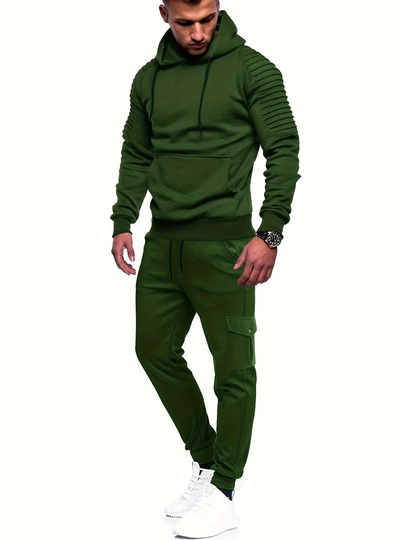 Men's Tracksuit 2 Piece Pullover Hoodie Sweatsuit Sets Casual Jogging Athletic Suits With Drawstring