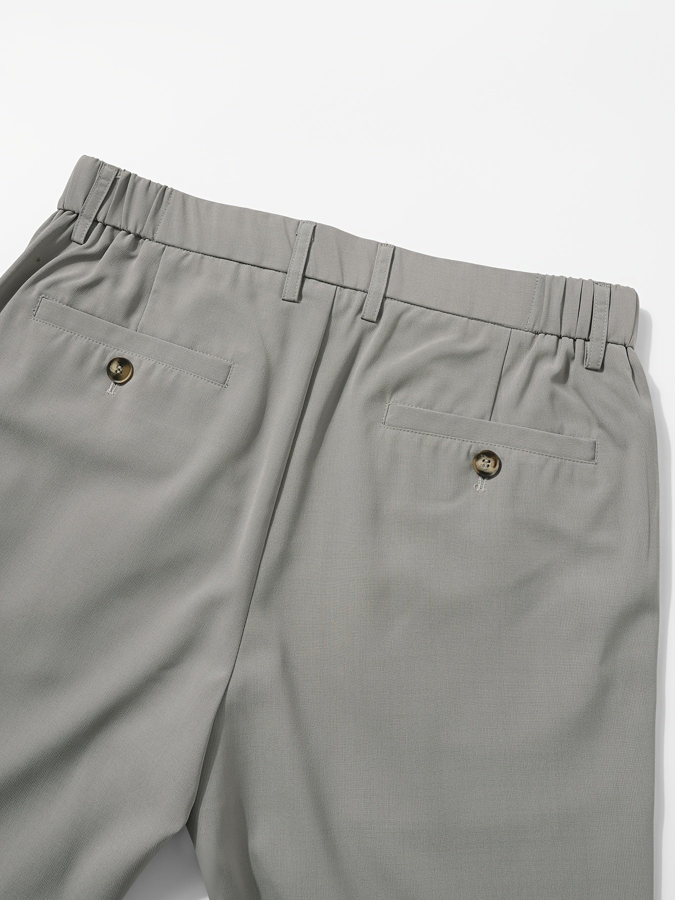Men's Sleek Solid Color Dress Pants - Polyester, Mid-Rise with Pockets, Ideal for Office & Casual Wear in Spring/Summer, Non-Stretch Fabric