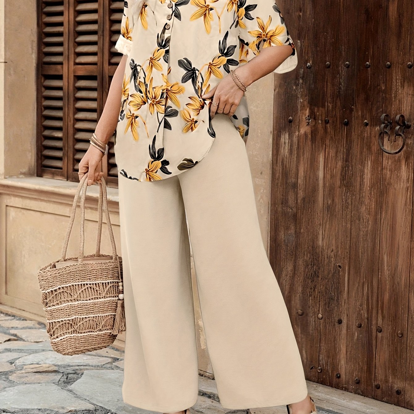 Vintage Print Two-Piece Set