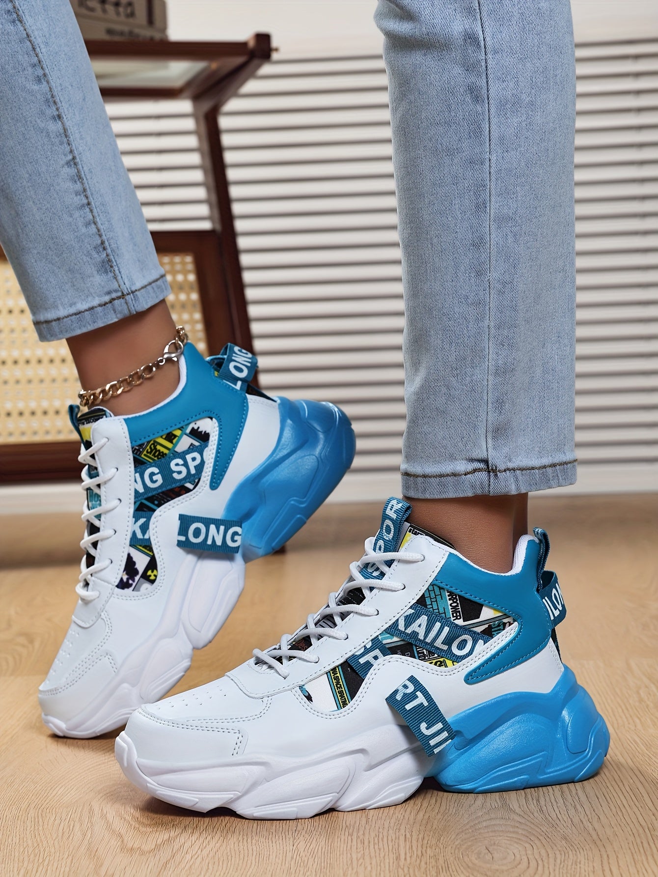 Women'S High-Top Plaid Skate Sneakers - Lightweight, Non-Slip, Shock-Absorbing Sneakers with EVA Sole, Synthetic Faux Leather Upper & Fabric Lining for All-Season Sports and Casual Wear, Casual Sneakers | Stylish Lace-Up Shoe