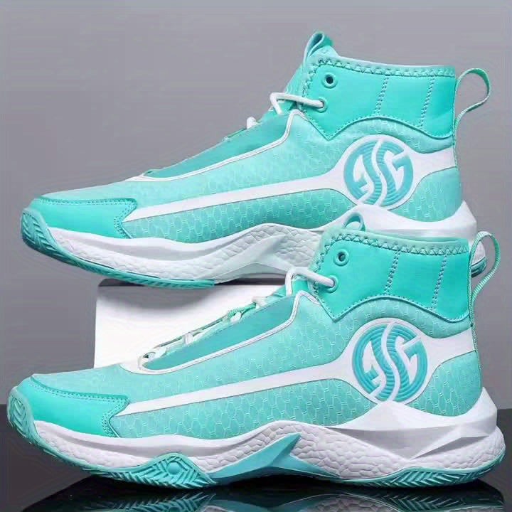 Unisex Fashion Sports Sneakers - Casual Street Athletic Running Shoes with Breathable Fabric Upper, Mid Top Lace-Up, Rubber EVA Sole, All-Season Comfort, Round Toe for Training & Basketball