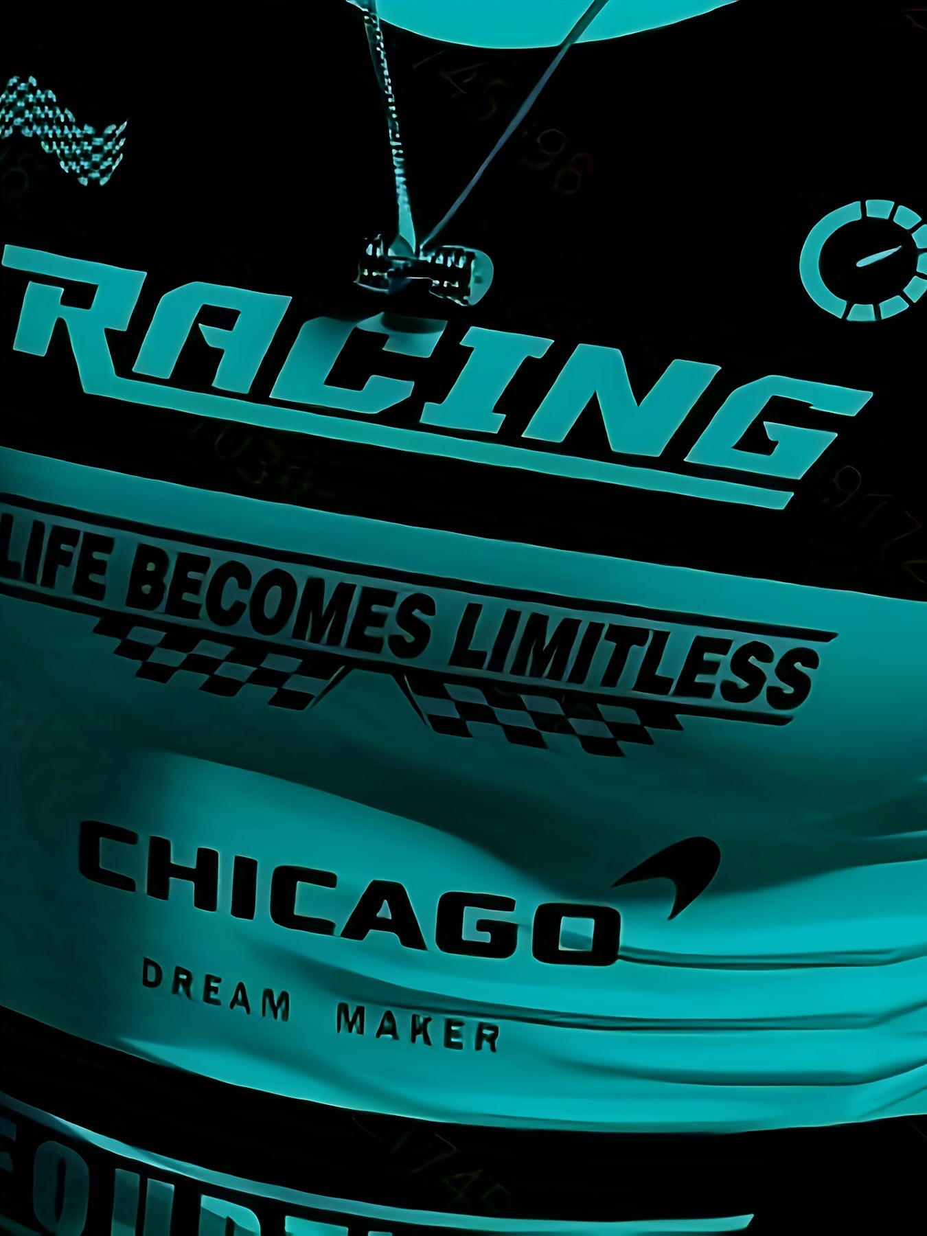 Men'S Racing Graphic T-Shirt - Bold Neon Green & Black Racing Car Design, Lightweight Breathable Fabric for Motorsport Events, Casual Streetwear - Chicago Dream Maker Inspired Casual Attire, Racing Jersey, Event Apparel, Spor