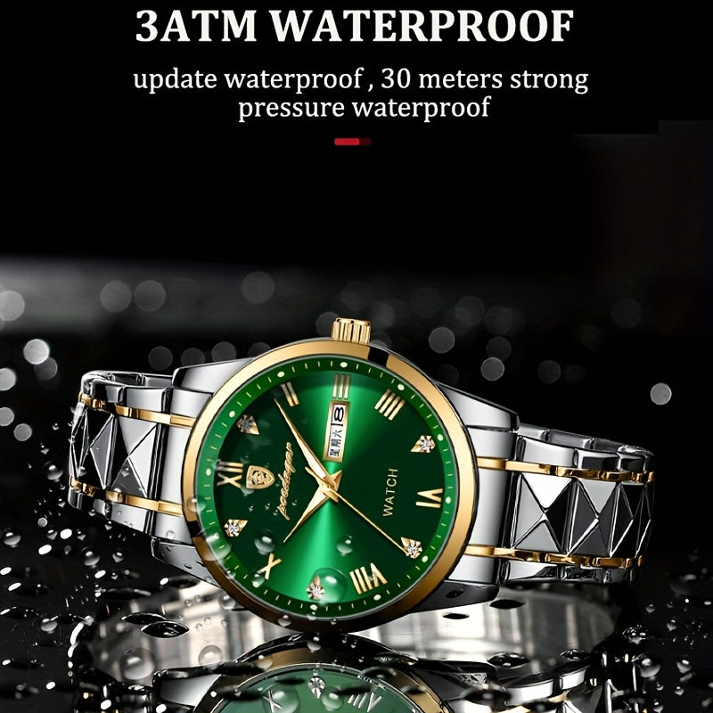 Luminous Calendar Men's Quartz Watch Business Sports Teenagers Trend Stainless Steel Student Wristwatches, Ideal choice for Gifts Christmas Gift Valentine's Day