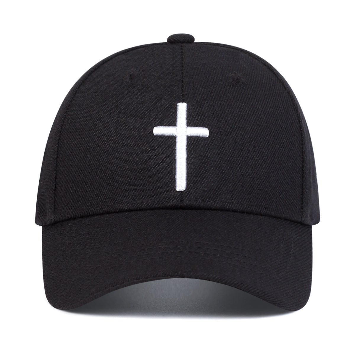 Adjustable Sun Protection Baseball Cap for Boys - Black with White Cross Design, Polyester, Fitted Closure, Ideal for Outdoor Activities, Travel, and Beach, Travel Headgear | Stylish Headgear | Adjustable Headgear