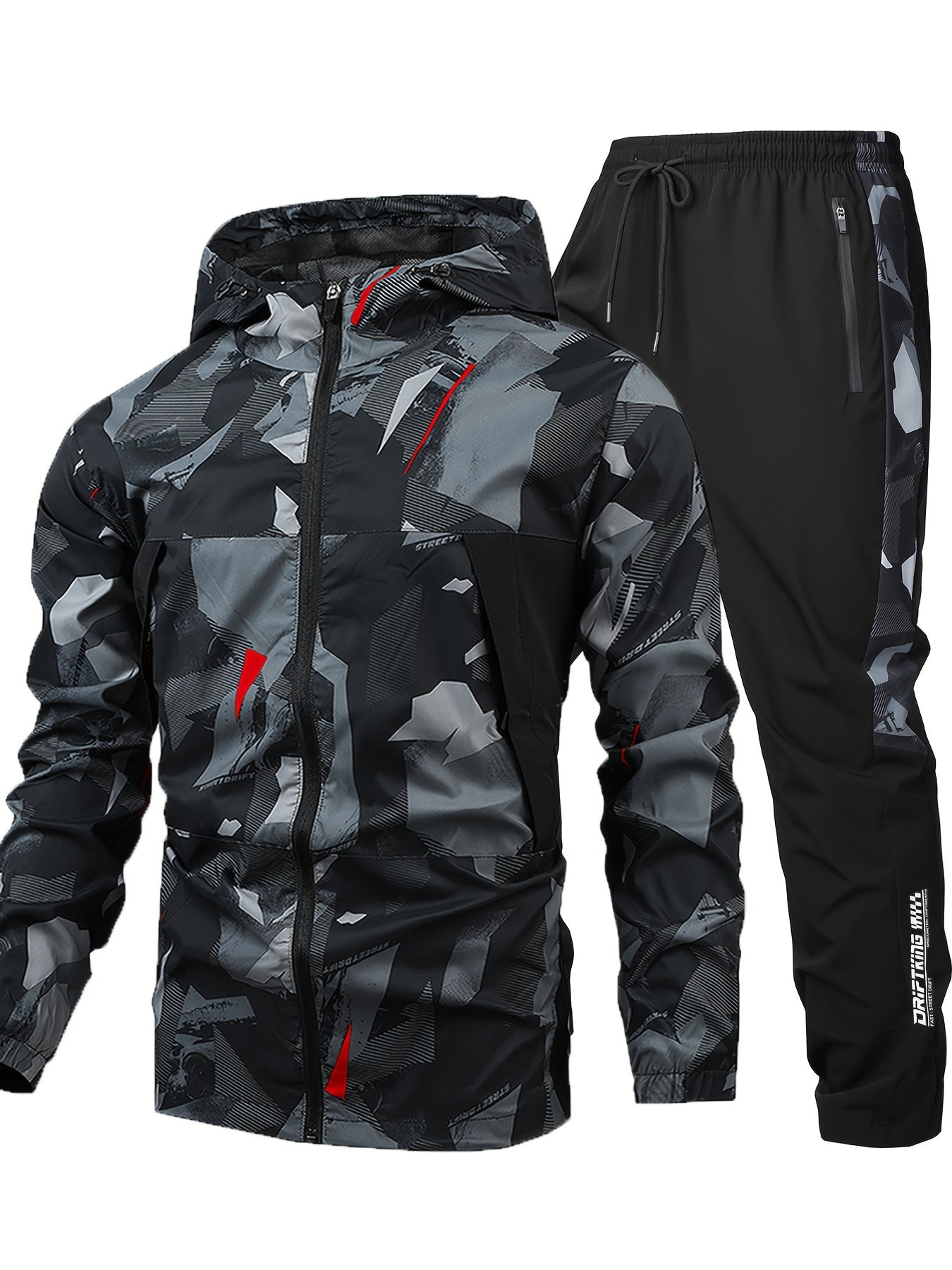 Men'S Long-Sleeve Sports Outfit with Casual Long Pants