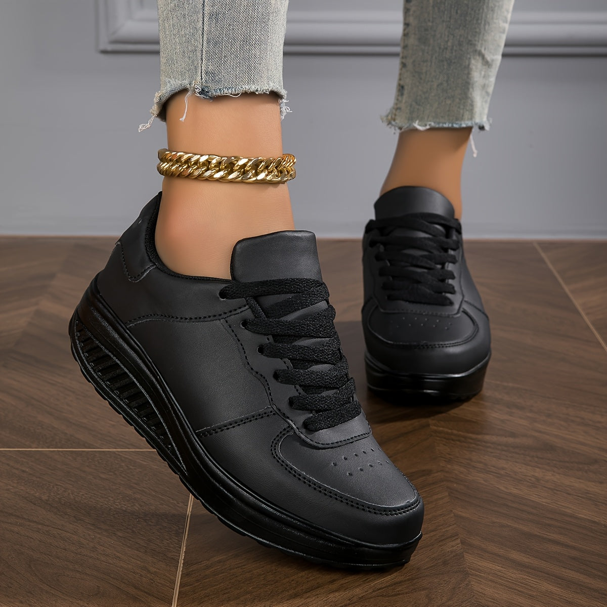 Women's Fashion Sneakers - Low-Top Lace-Up Casual Shoes with Synthetic Cover Upper, Breathable Fabric Lining & MD Cushioned Sole for All-Day Comfort - All-Season Versatile Wear, Everyday Comfort Footwear, Sleek Shoe Design, S