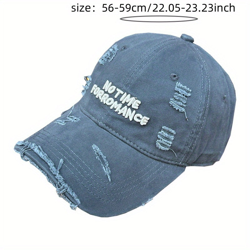 New Distressed Washed Baseball Cap for Women with Three-dimensional Letter Embroidery, Designed to Make You Look Smaller, Featuring a Trendy Street Style for Both Men And Women.