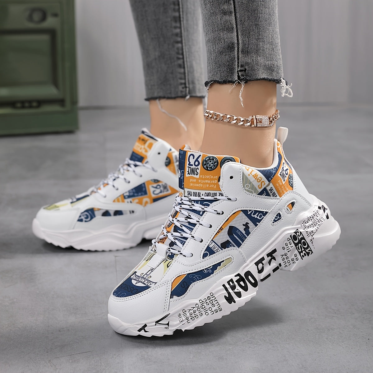Women's Lightweight Running Shoes - Cushioned Stability Gym Sneakers with Arch Support, Breathable Fabric/PU Upper - All-Season Walking Shoes for Training, Everyday & Formal Events - White & Black Athletic Footwear, Comfortab