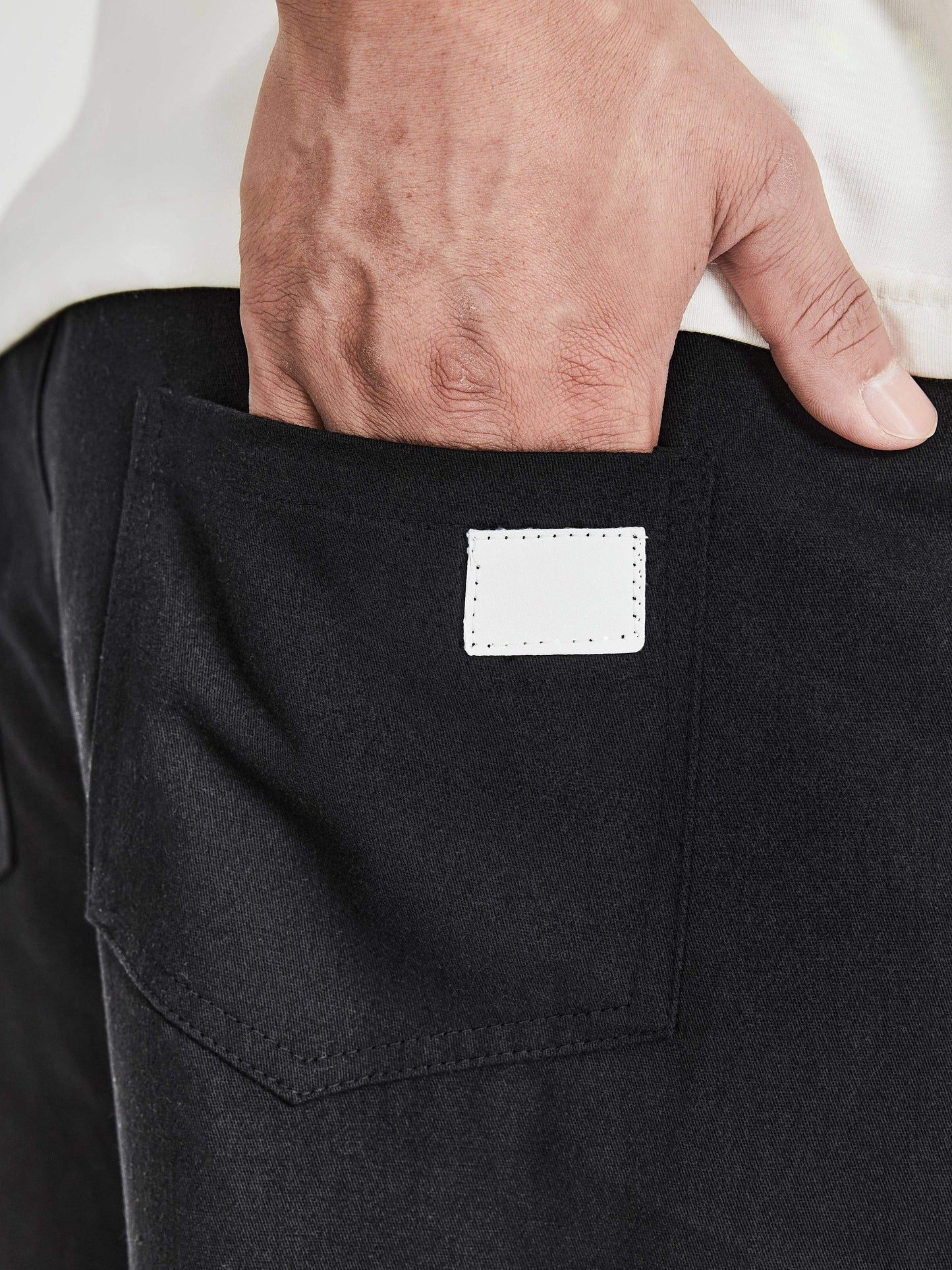 Men's Solid Color Drawstring Cargo Pants - Casual, Loose Fit with Multiple Pockets, Machine Washable
