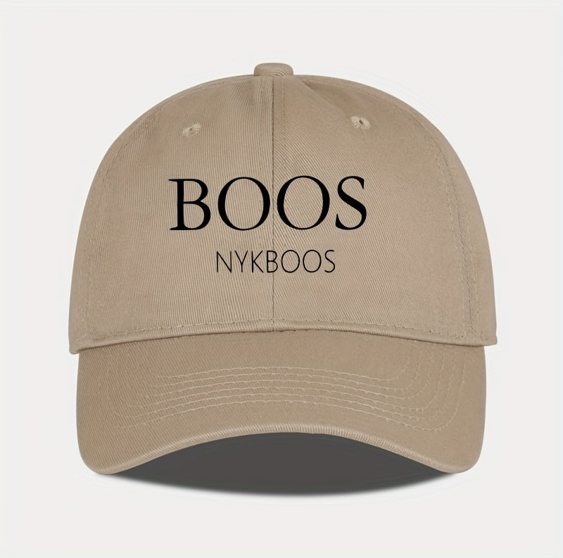 MLFO Casual "BOOS NYKBOOS" Baseball Cap, Lightweight Polyester, Adjustable Fit, Curved Brim, Hand Washable, 5 Colors, with Thanksgiving and Father'S Day Prints