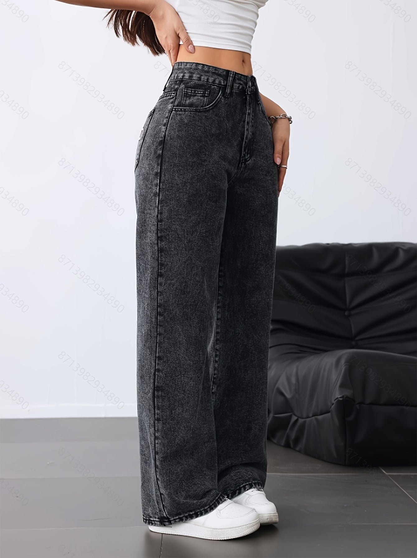 Loose Straight Leg Jeans, Casual Versatile Denim Pants For Women, Women's Clothing & Denim