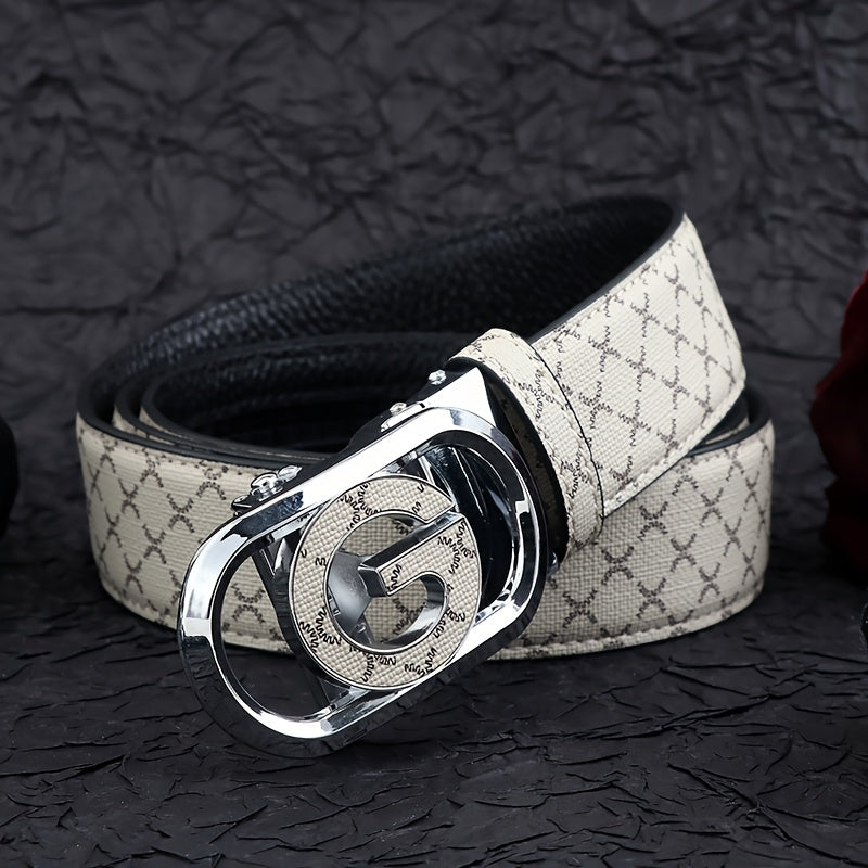 2025 New Automatic Buckle Belt, Versatile Business Casual Luxury Trendy Men's Leather Belt