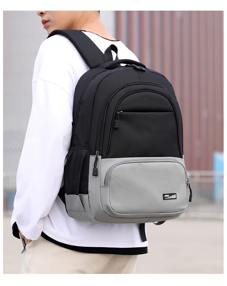 Durable Oxford Fabric Backpack - Spacious, Breathable, Adjustable Strap, Laptop Compartment, Ideal for Hiking, Camping, Travel, School & Work - High 46cm, Long 32cm, Thick 19cm, School Backpack | Adjustable Strap Backpack | D