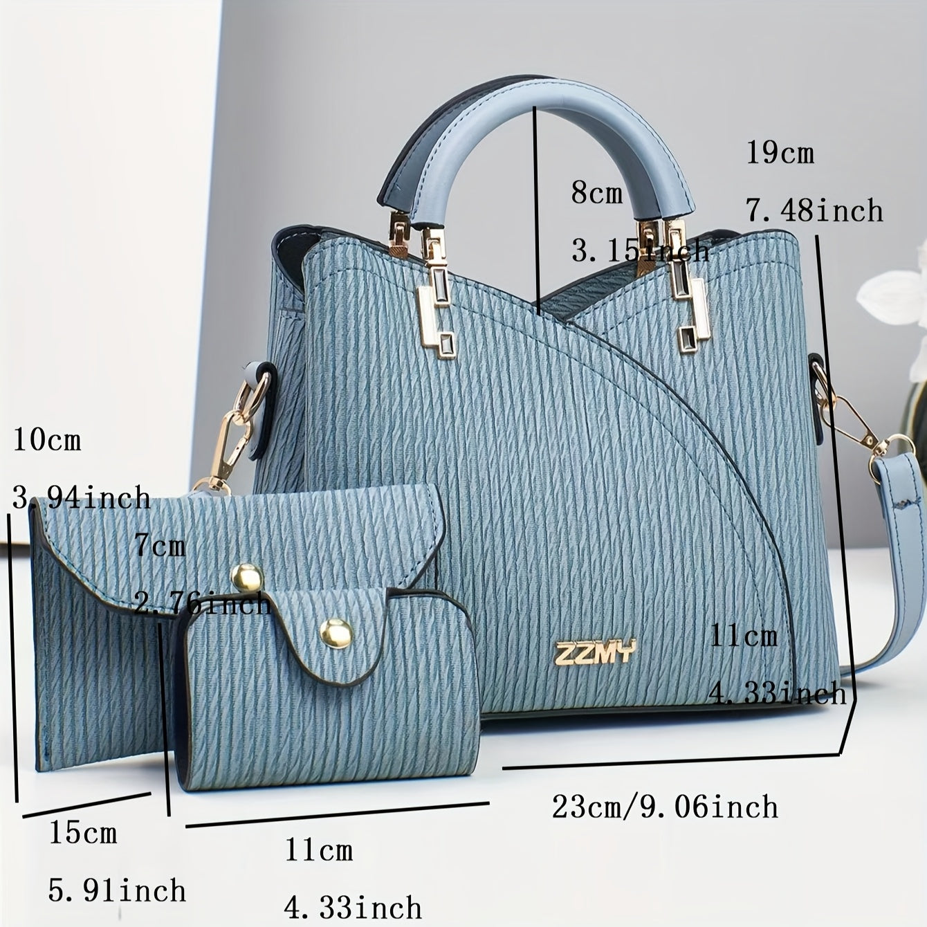 3pcs Set Striped Fashion Handbags, Multifunctional Large Capacity Crossbody Bag with Stylish Design, New Fashionable Women's Small Square Shoulder Bags Versatile Casual Multi-Layer Large Capacity Single-Shoulder or Crossbody