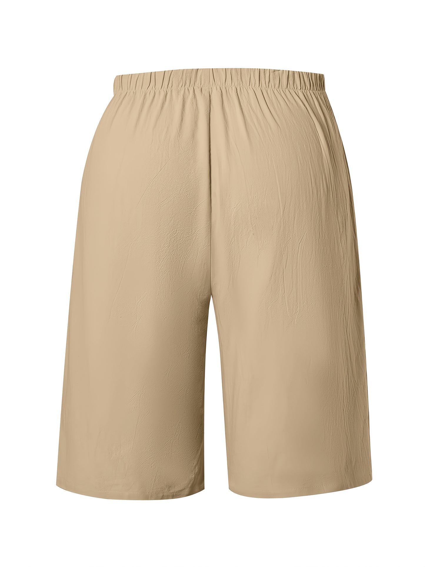 Women's Casual Solid Color Shorts with Faux Drawstring, Polyester, Machine Washable - All Seasons, Beach Pants, Leisure Style, ALL/Global/All