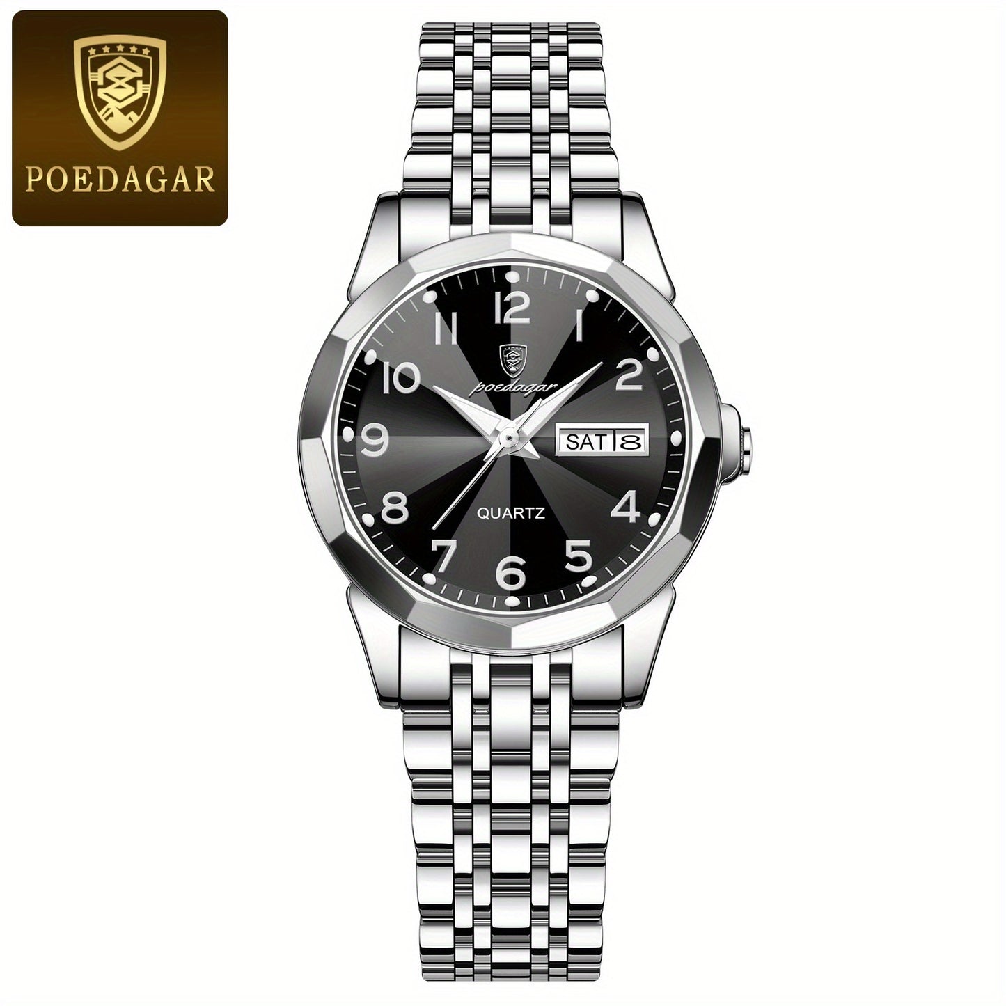 Elegant Women'S Quartz Watch with Date Display - Waterproof, Durable Zinc Alloy Case & Stainless Steel Band, Golden-Tone Dial, Ideal for Casual Attire & Gifting, Waterproof Watch | Elegant Timepiece | Quartz Movement