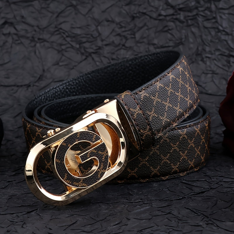 2025 New Automatic Buckle Belt, Versatile Business Casual Luxury Trendy Men's Leather Belt