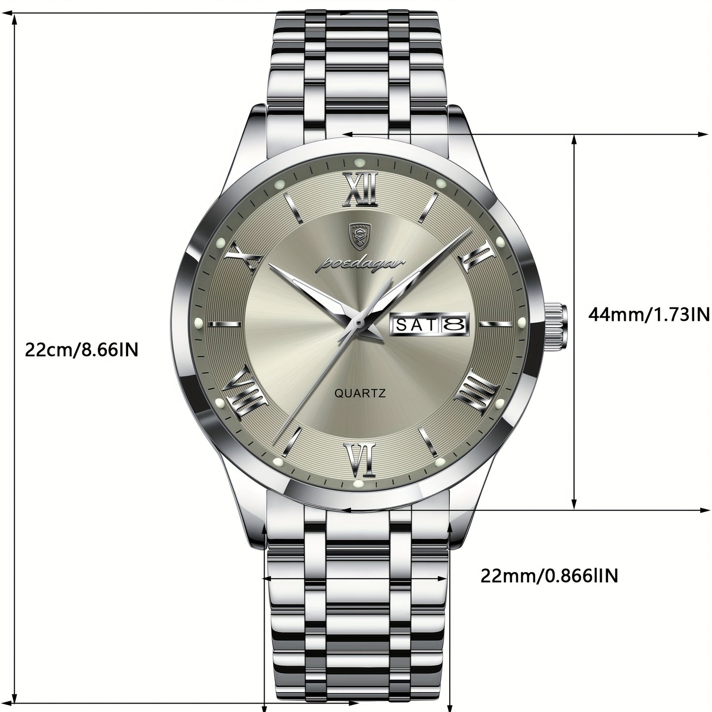 POEDAGAR new trend leisure elegant simple ladies watch new design luminous calendar stainless steel quartz lady wristwatch.