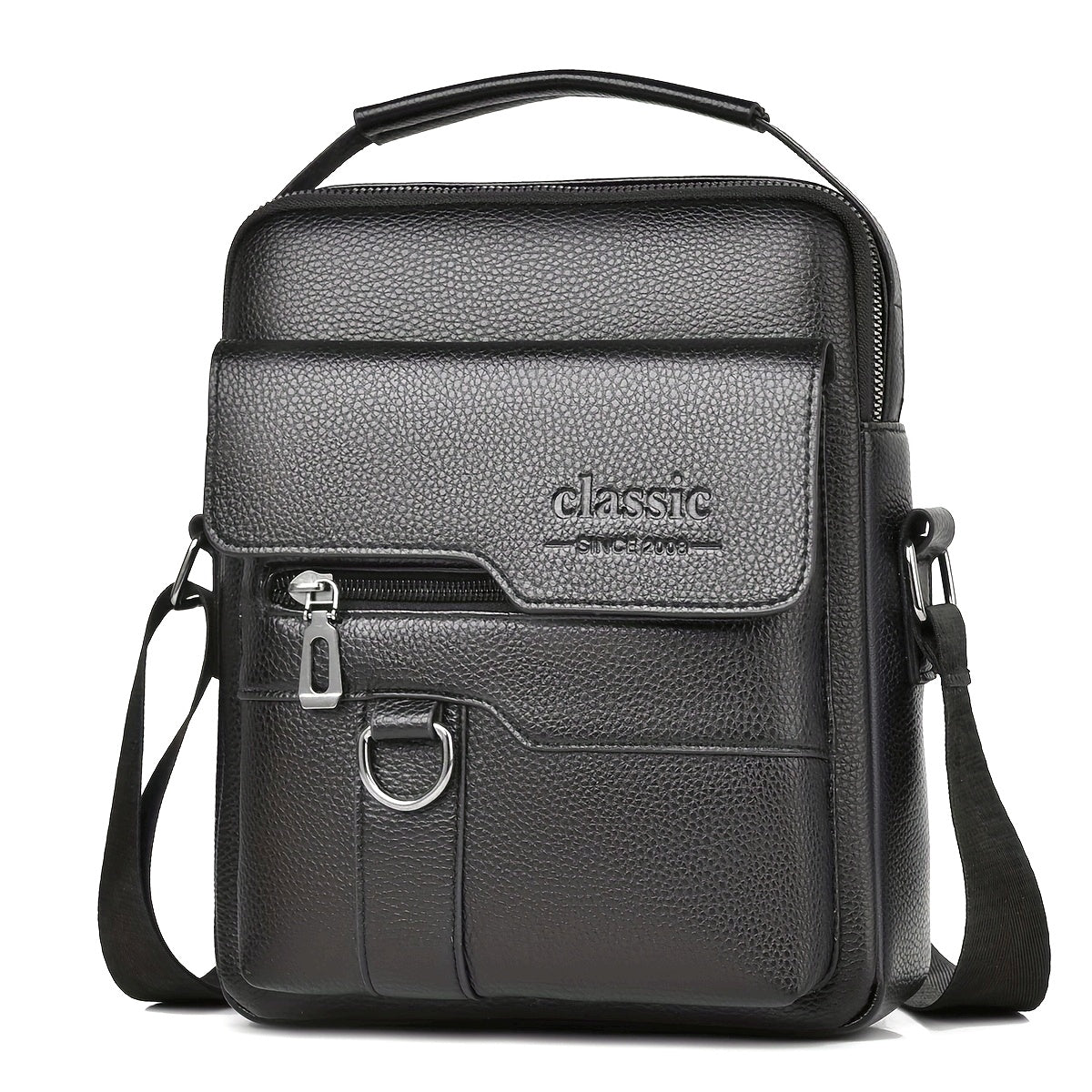 New Men's Crossbody Bag Messenger Bag with Mahogany Pattern Large Capacity Design PU Material Men's Casual Retro Adjustable Shoulder Bag for Going Out Valentine's Day Gift for Husband or Boyfriend