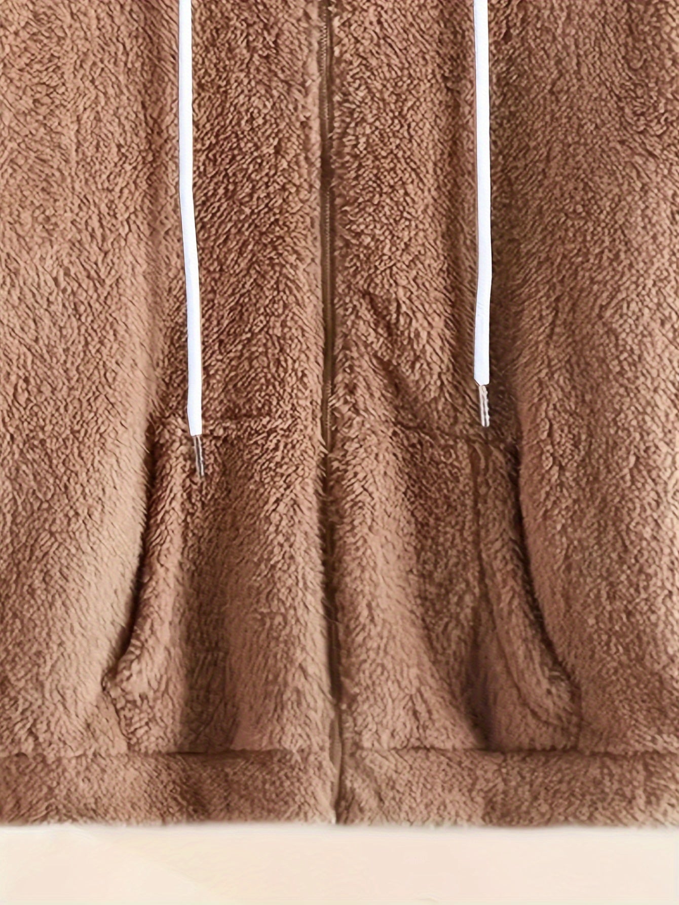 Cozy Fleece-Lined Hooded Jacket for Women - Casual Solid Color with Drawstring, Zip-Up Front, Long Sleeves - Perfect for Fall & Winter