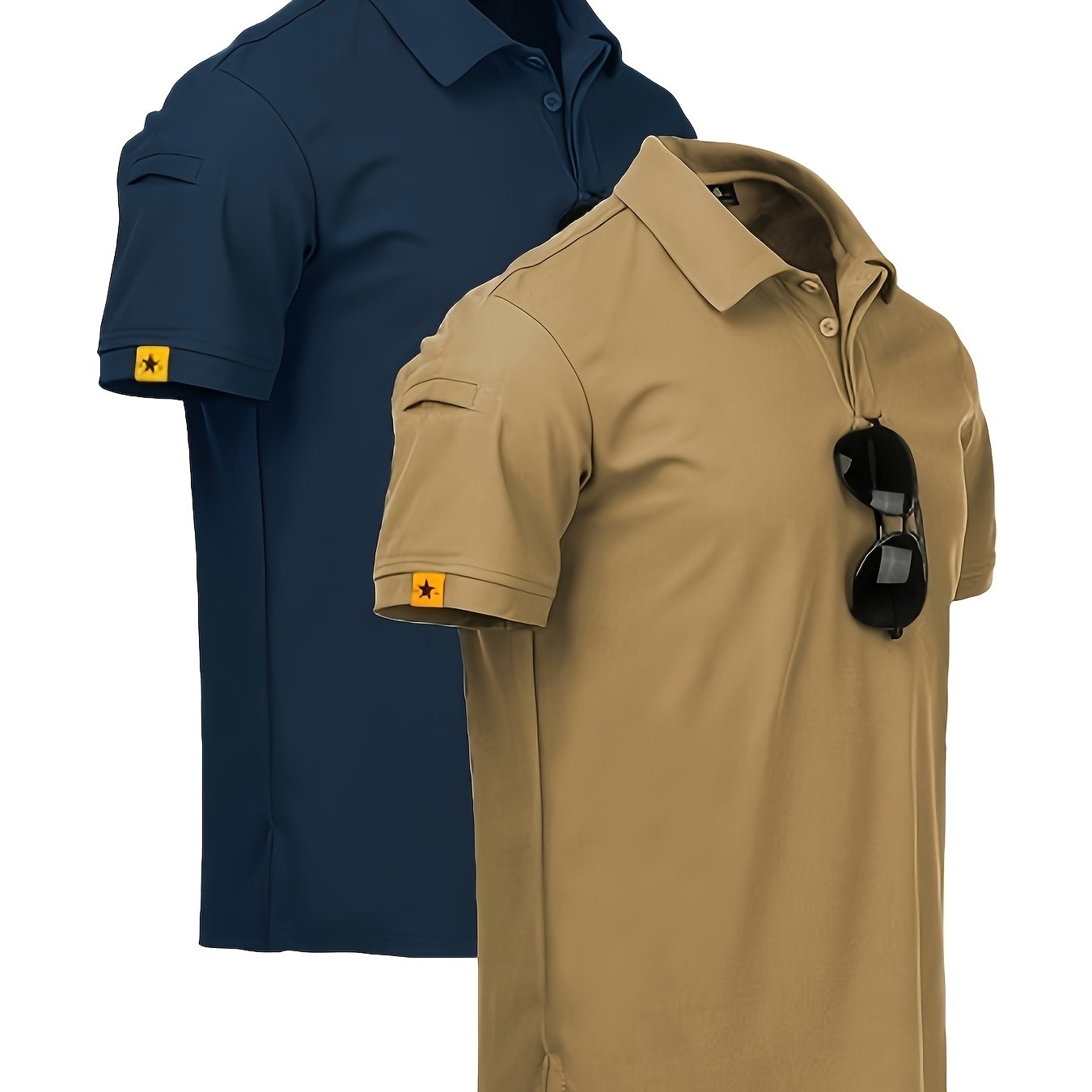 2pcs Men's Casual Shirts - Breathable, Stretch Fabric with Button Detail, Summer Wear, Men's Shirts