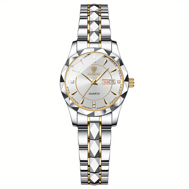 BINBOND Luxury Fashion Calendar Waterproof Women's Quartz Watch