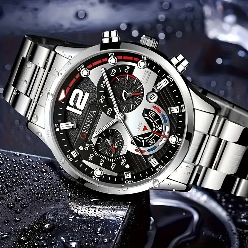 A Stylish And Casual Men's Watch With A Round Dial And Quartz Movement