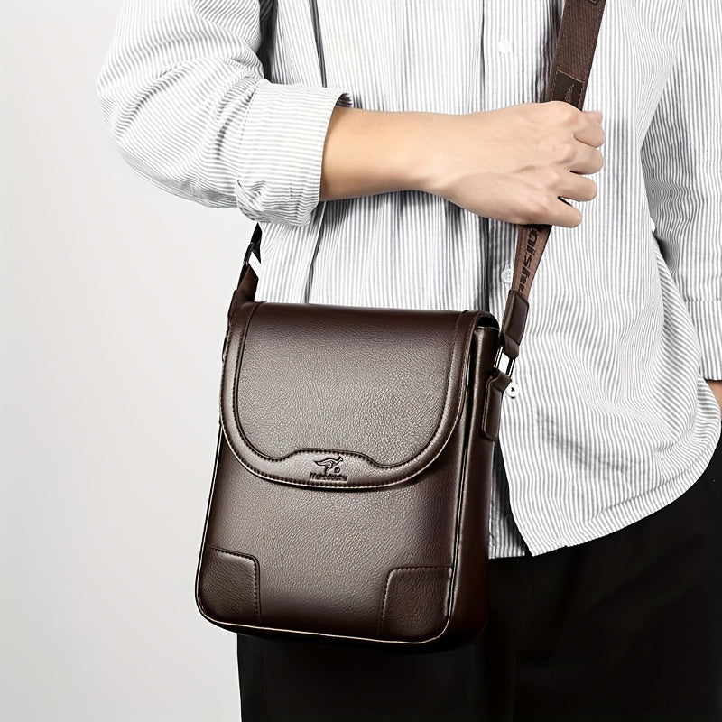Men'S Fashion Crossbody Messenger Bag, Casual Shoulder Bag, Large Capacity Business Travel Satchel, Trendy Vertical Backpack