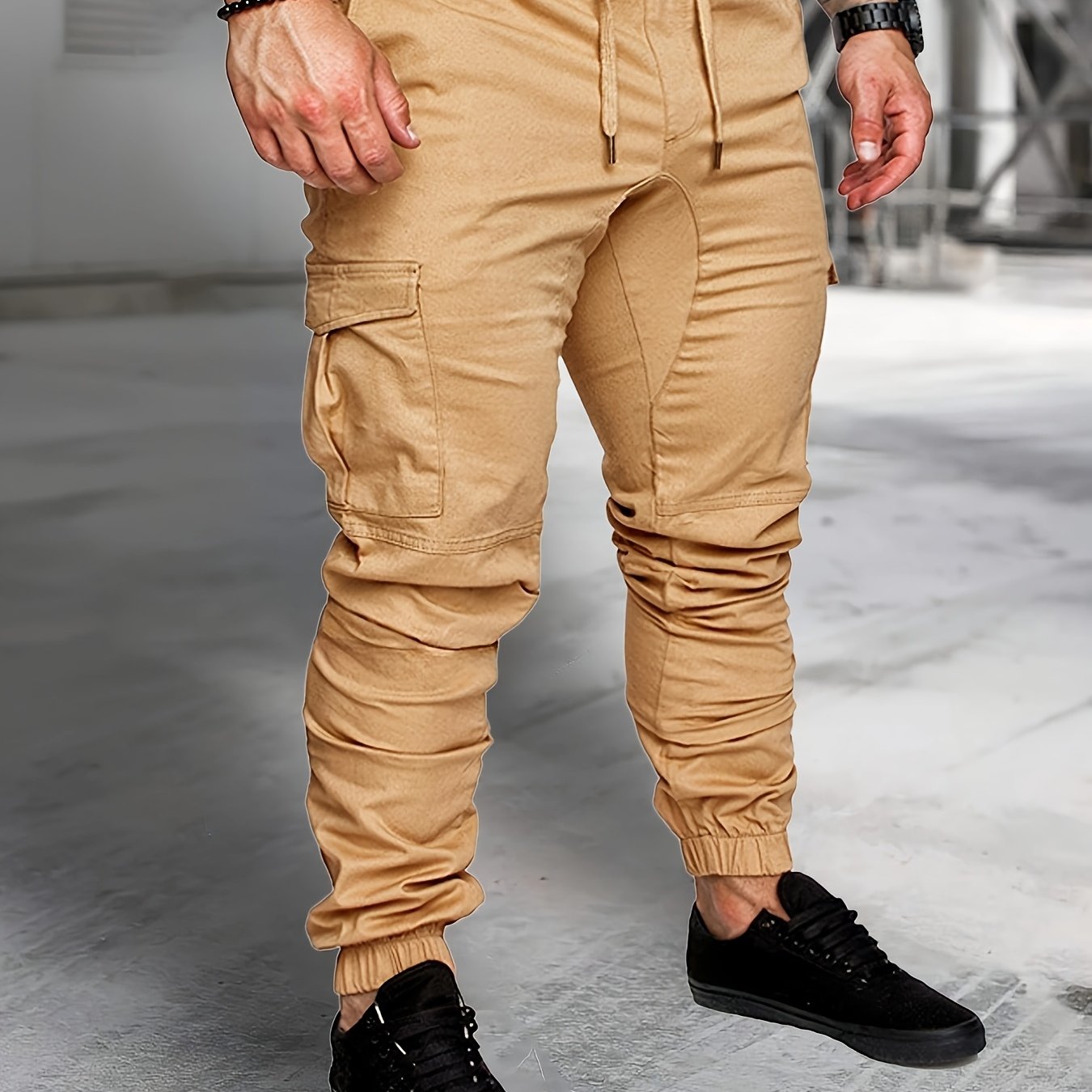Men's Cargo Pants Outdoor Hiking Multi-Pocket Utility Long Trousers, Casual Style, For All Seasons