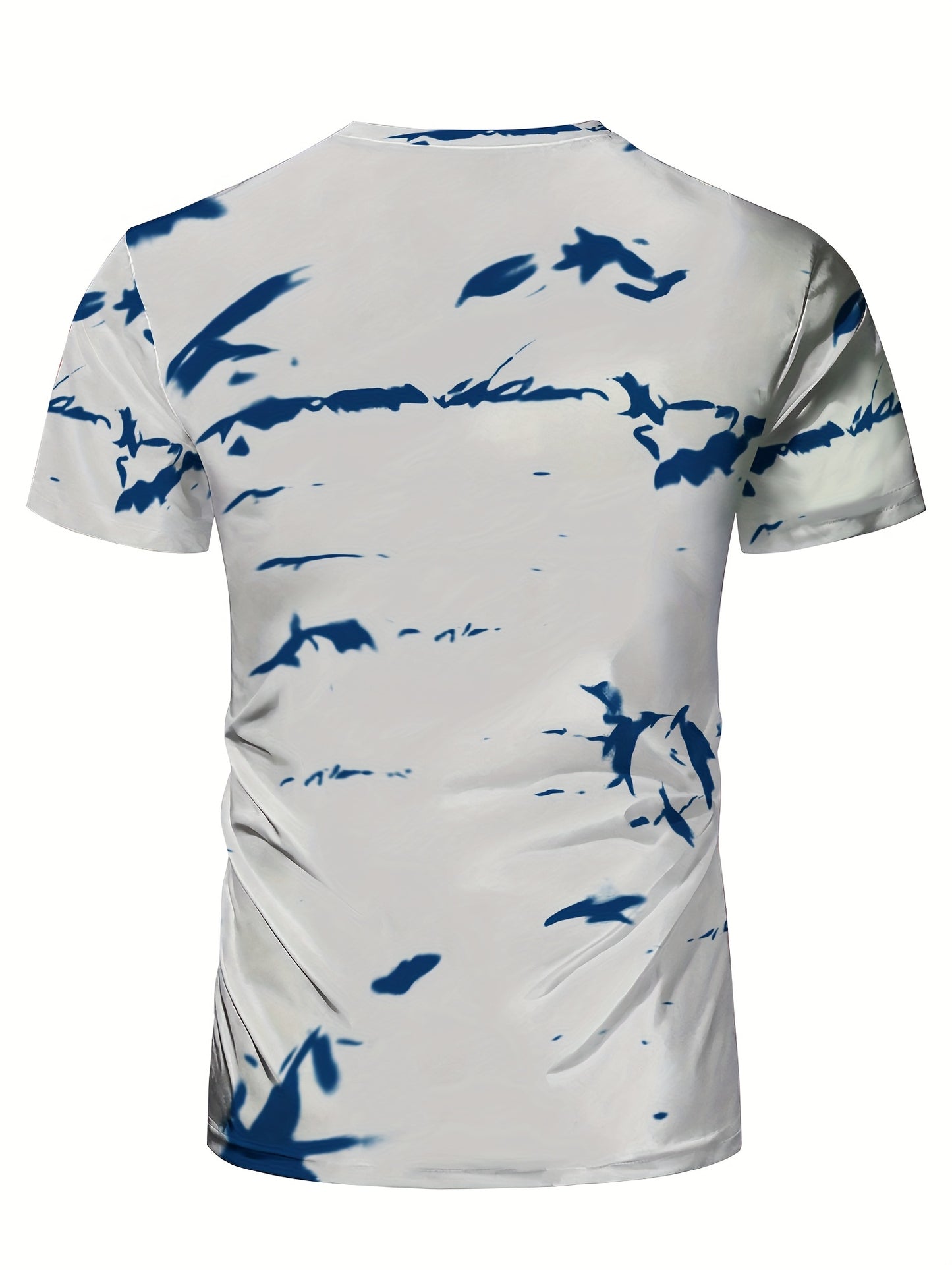 Men's High-Elasticity Anti-Tear Graffiti T-Shirt - Black & White Geometric Print, Tight-Fit Athletic Top for Gym, Running, Yoga & Casual Summer Wear, Gym Clothes, Highelastic Polyester, Short Sleeve Design