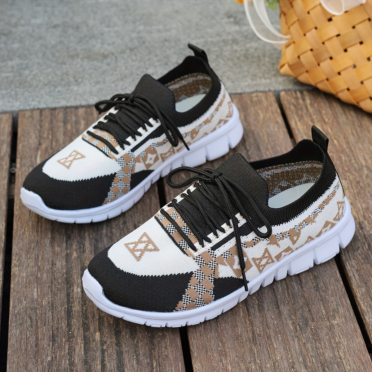 Women's Casual Sneakers Comfort Sport Shoes Fabric Knit Breathable Slip-On All-Season Walking Flats - EVA Sole Non-Slip Athletic Running Footwear - Taizhou North America & Europe Exclusive