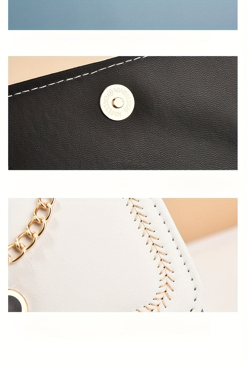 Chic Women'S Quilted Crossbody Bag with Chain Strap - Adjustable Strap, Snap Closure, Polyester Lining, Perfect for Parties, Dates, and Gifts, Party Accessory | Quilted Texture | Adjustable Strap Bag