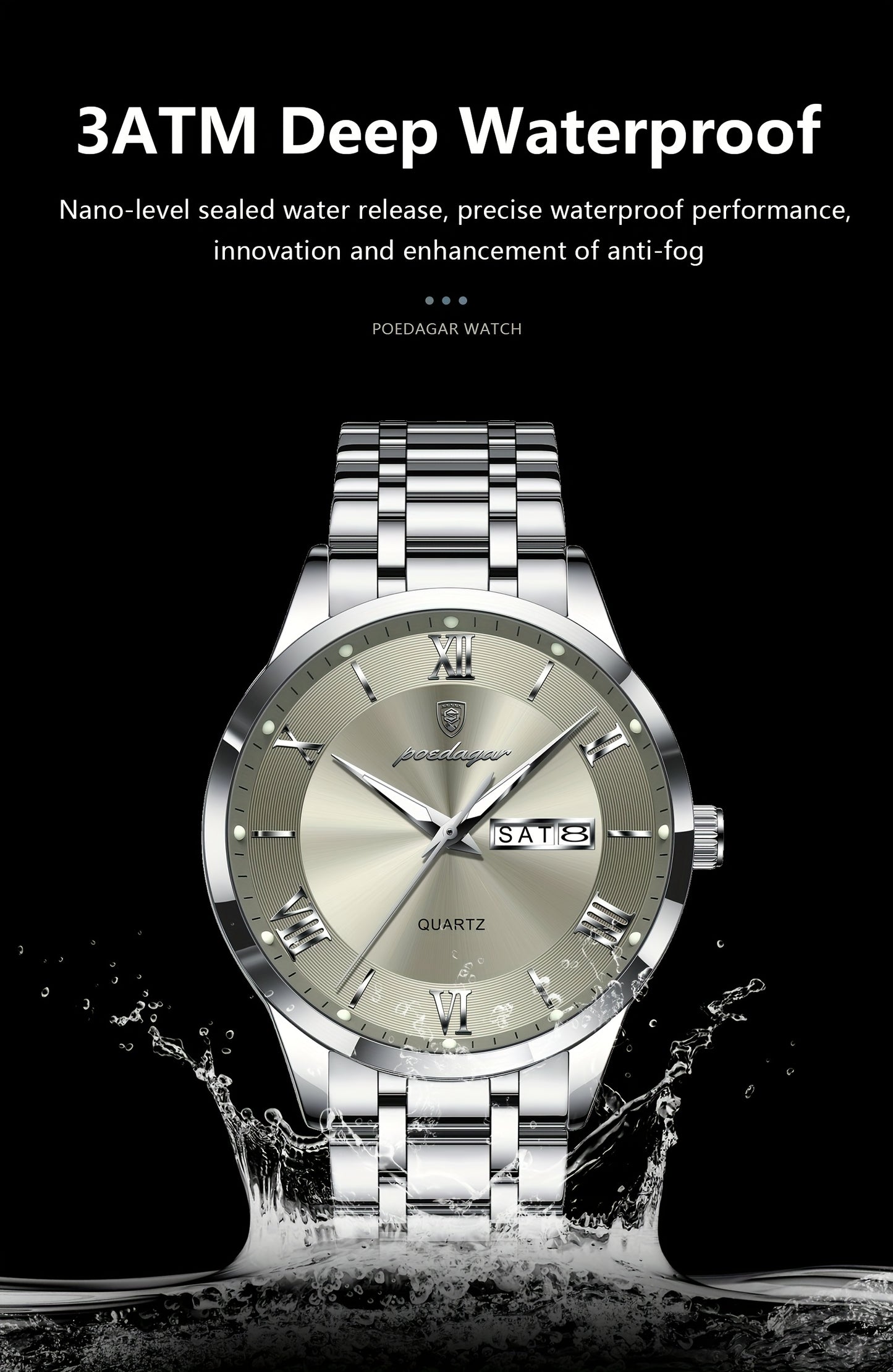 POEDAGAR new trend leisure elegant simple ladies watch new design luminous calendar stainless steel quartz lady wristwatch.