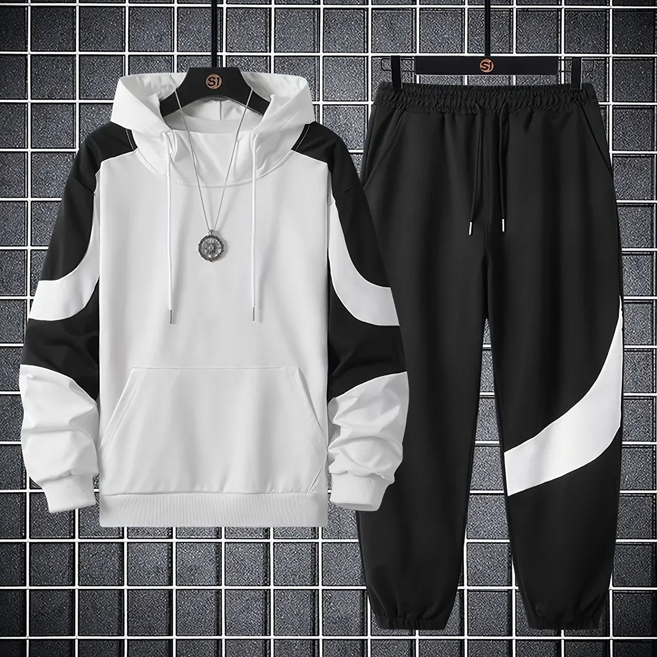 Men's Hooded Sweatshirt Set - 2024 New Autumn Casual Sporty Long Sleeve Outfit for Men