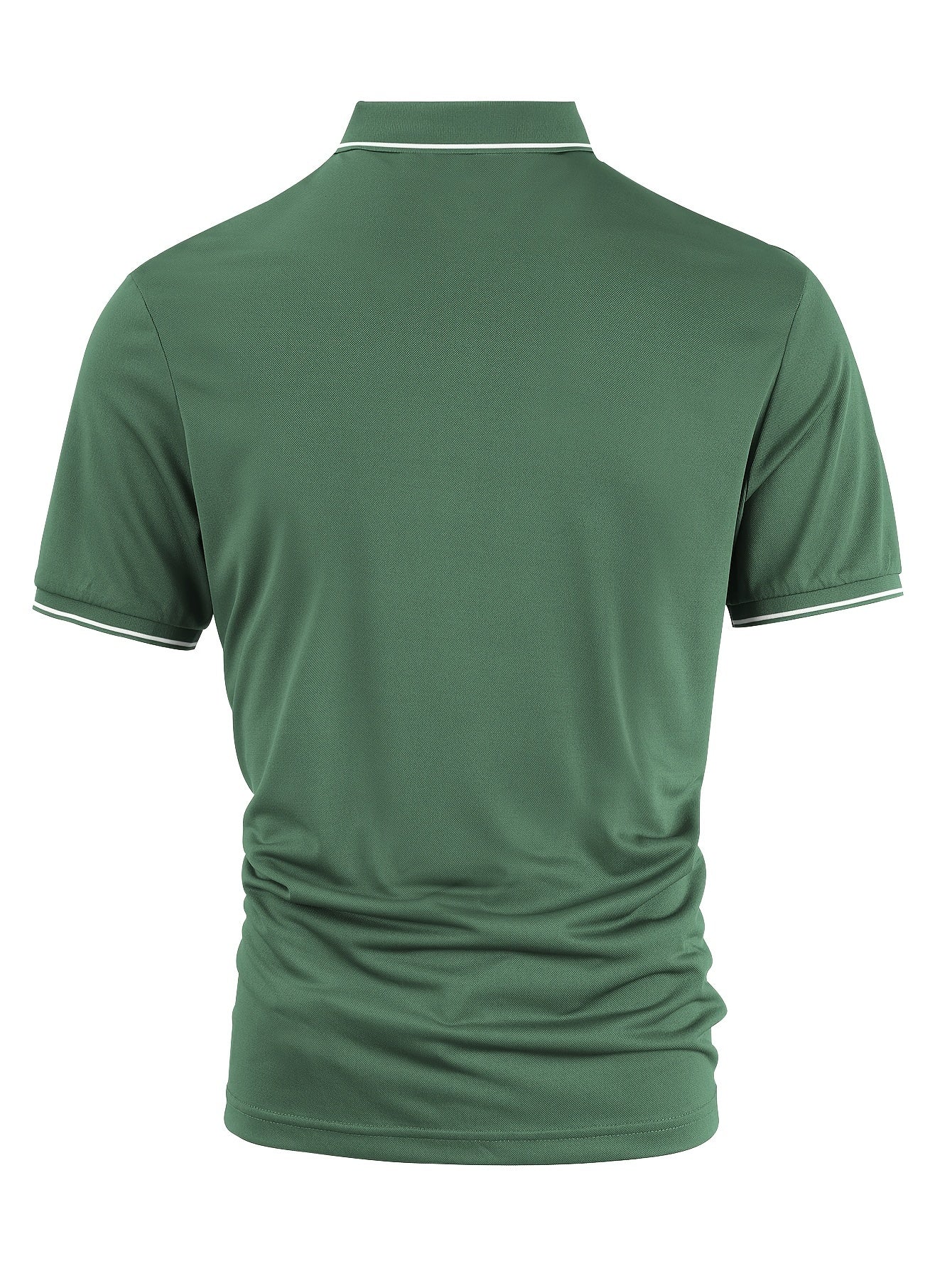 Men's Solid Golf Shirt, Casual Short Sleeve Lapel Shirt For Summer Outdoor