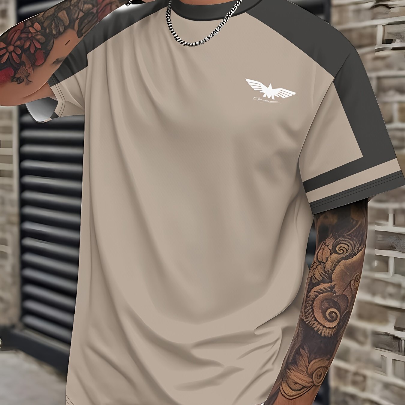 Men's 3D Print Graphic Short Sleeve T-Shirt - Casual Round Neck Regular Fit Tee with Random Unique Design, Machine Washable for Casual Attire, Modern Print Shirt, Durable Casualwear, Comfortable Fabric, Weekend Clothing, Tren