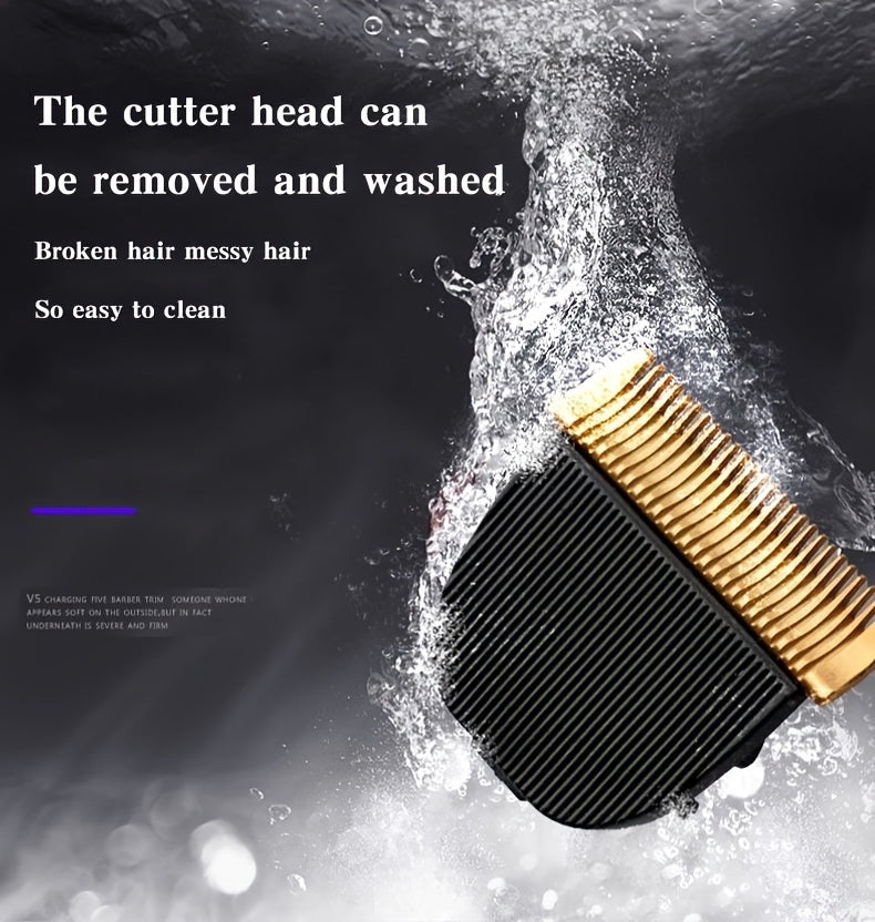 HIENA Multi-Purpose Electric Hair Clipper Kit - Sleek Metallic Finish, USB Rechargeable with 320mAh Lithium Battery, Includes 4 Combs & Cleaning Brush, Ideal for Body, Leg & Private Grooming, Personal Grooming Kit|Professiona